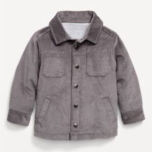 Old Navy Sherpa-Lined Corduroy Shacket for Toddler Boys Grey 5T